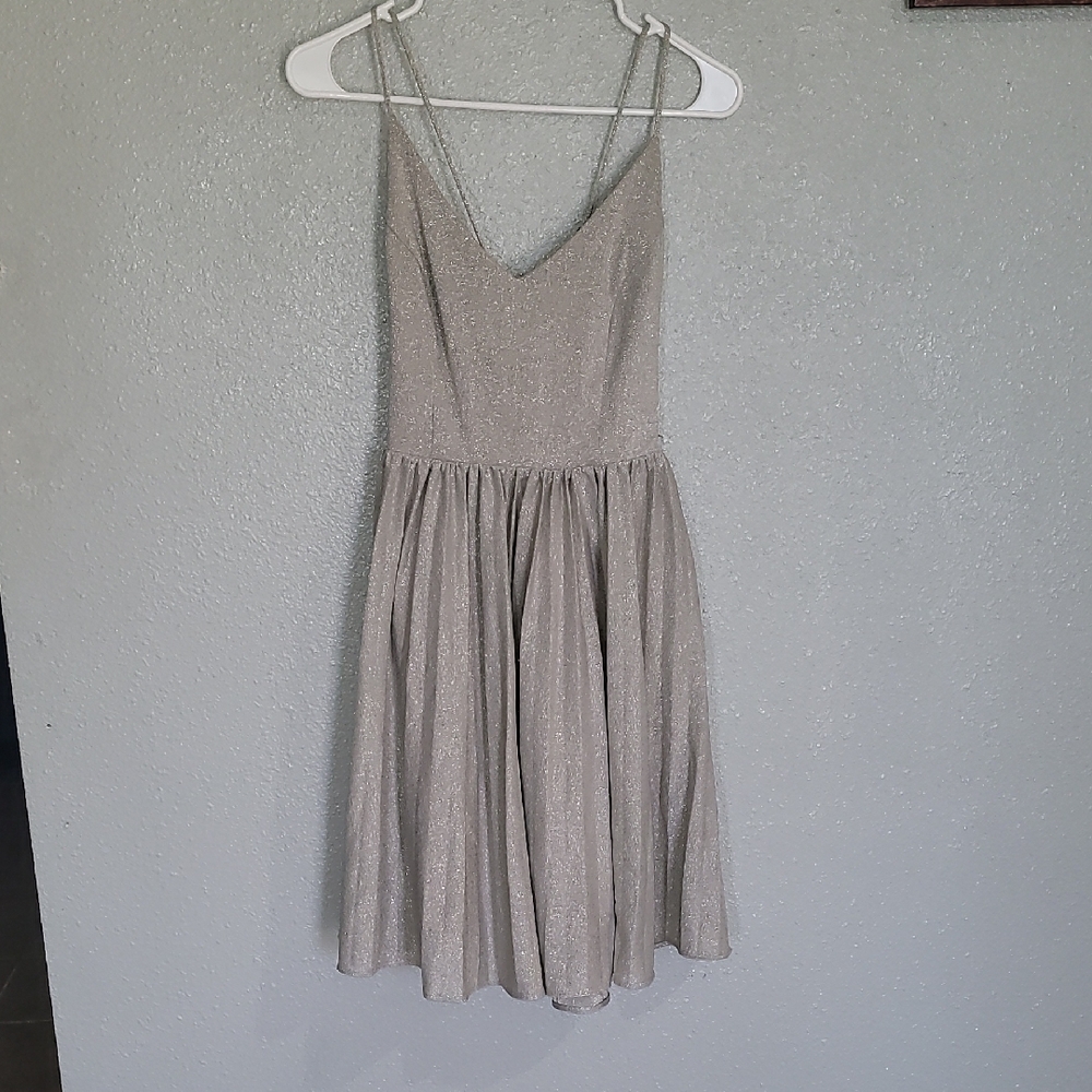 Elegant Gray Spaghetti Strap Dress